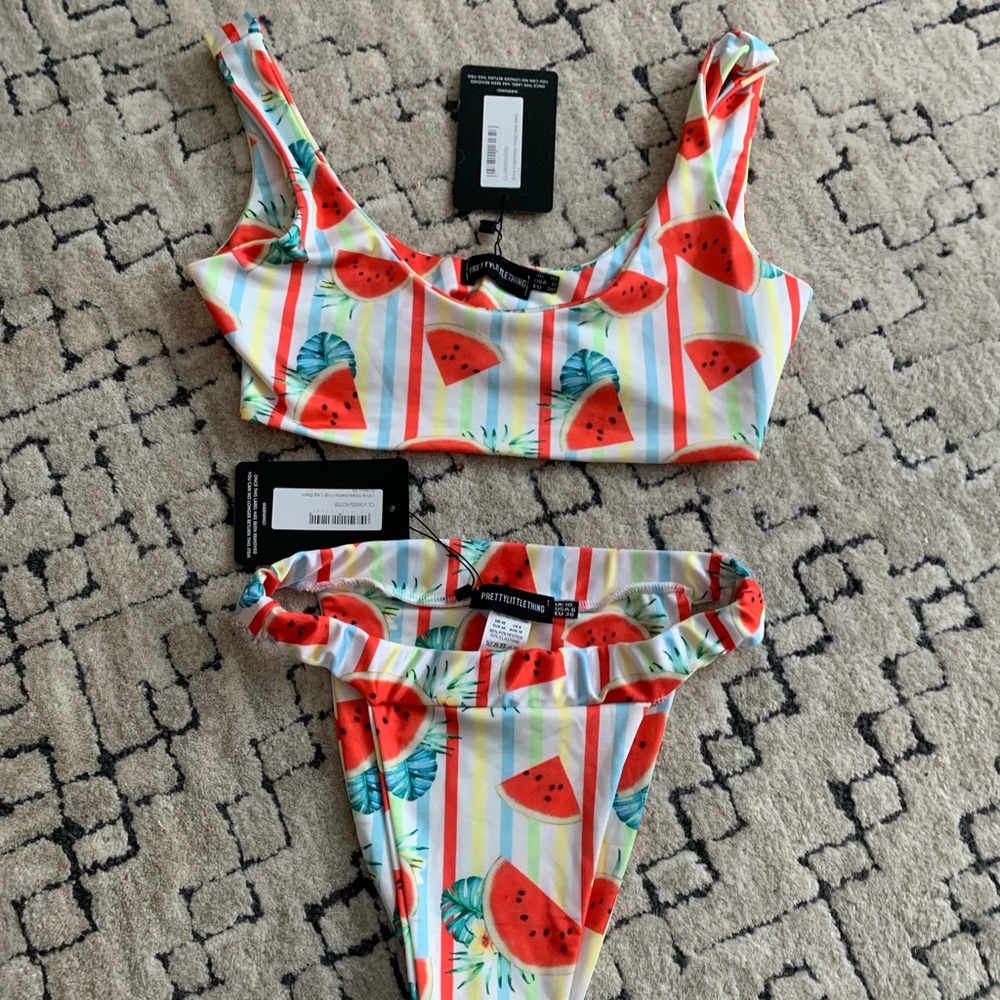 PrettyLittleThing Bikini Scoop Neck High Bottoms